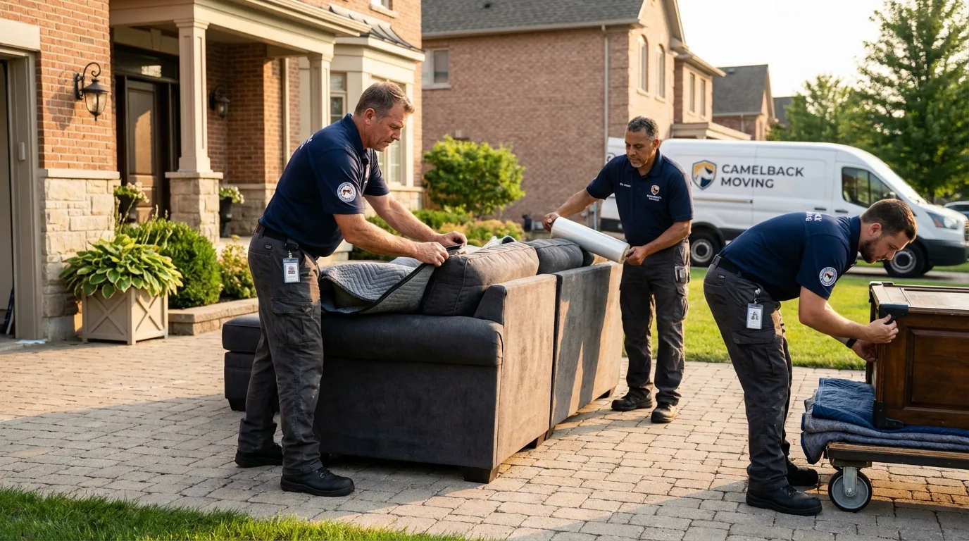 Large estate moving crew wrapping furniture in Sleepy Eye, MN
