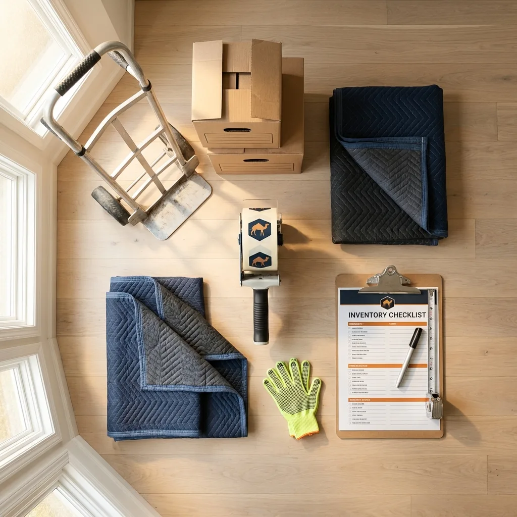 Professional moving supplies and packing materials layout for Sleepy Eye residential relocations