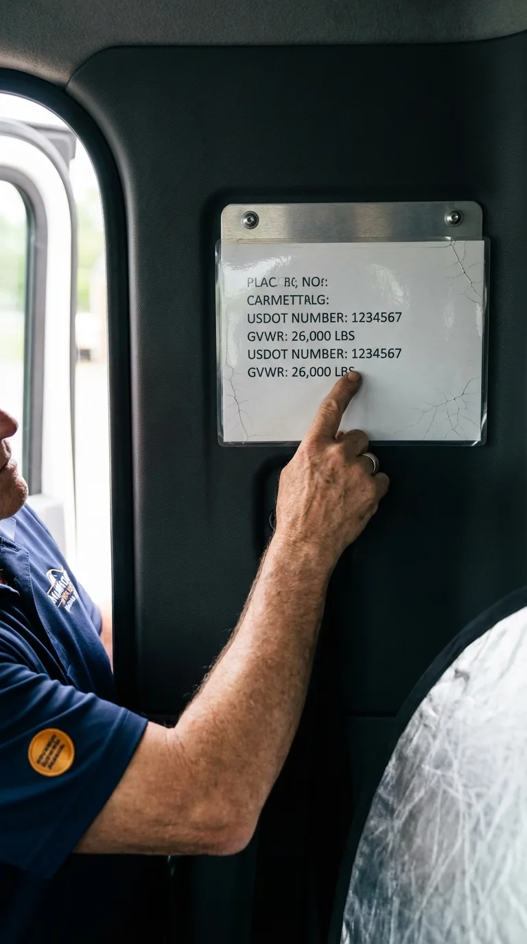USDOT licensing placard verification in Sleepy Eye